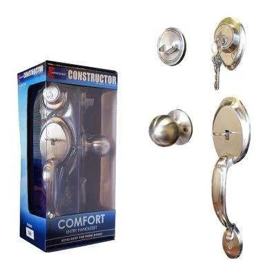 Craftsman Black Door Handleset with Contemporary Lever Trim