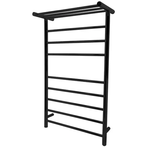 Eve 8-Bar Stainless Steel Wall Mounted Electric Towel Warmer with Top Shelf