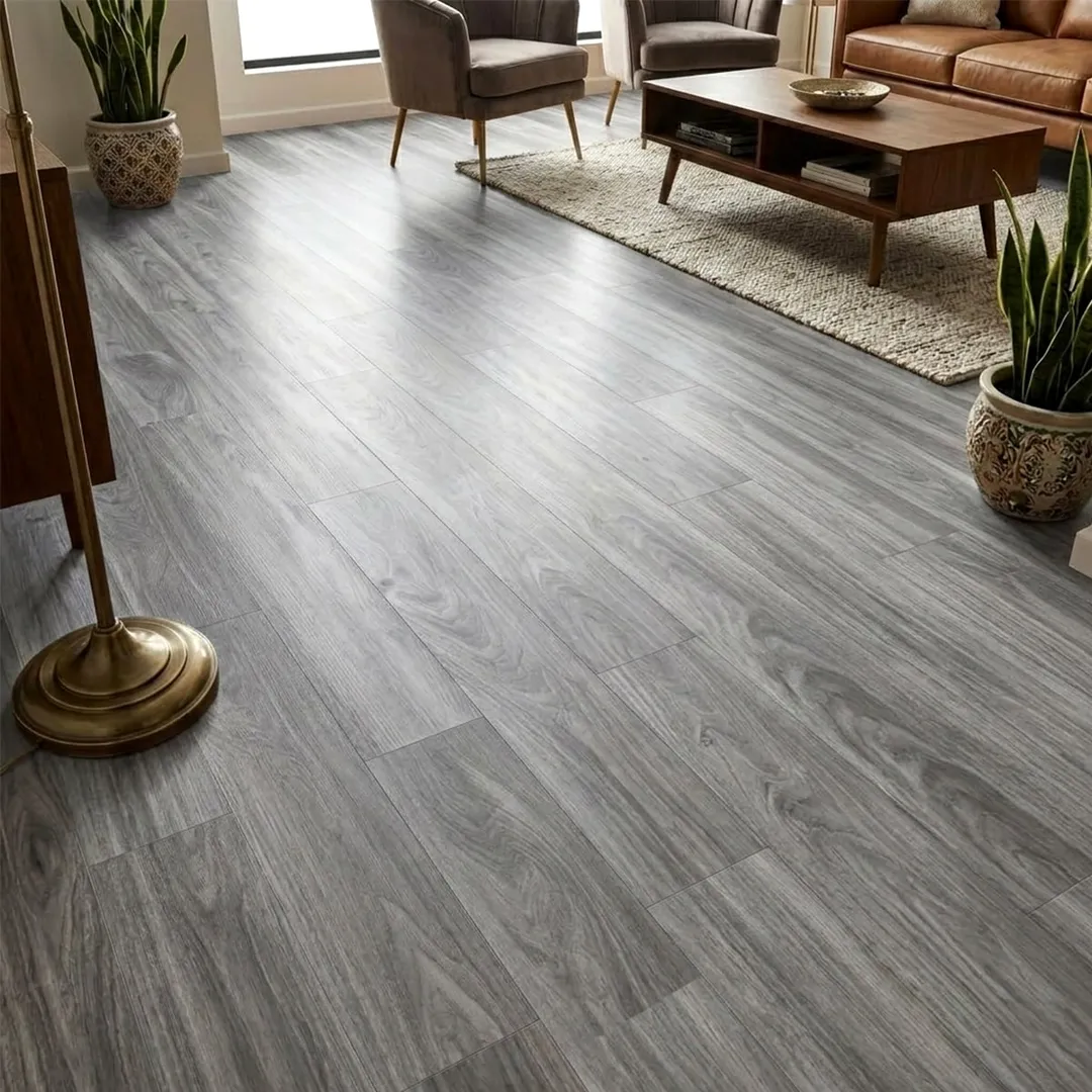 LITA 2mm Thick 6-in W x 36-in L Peel and Stick Vinyl Plank Flooring Heather Gray( 54-sq ft Per Carton ), photo 4 of 8