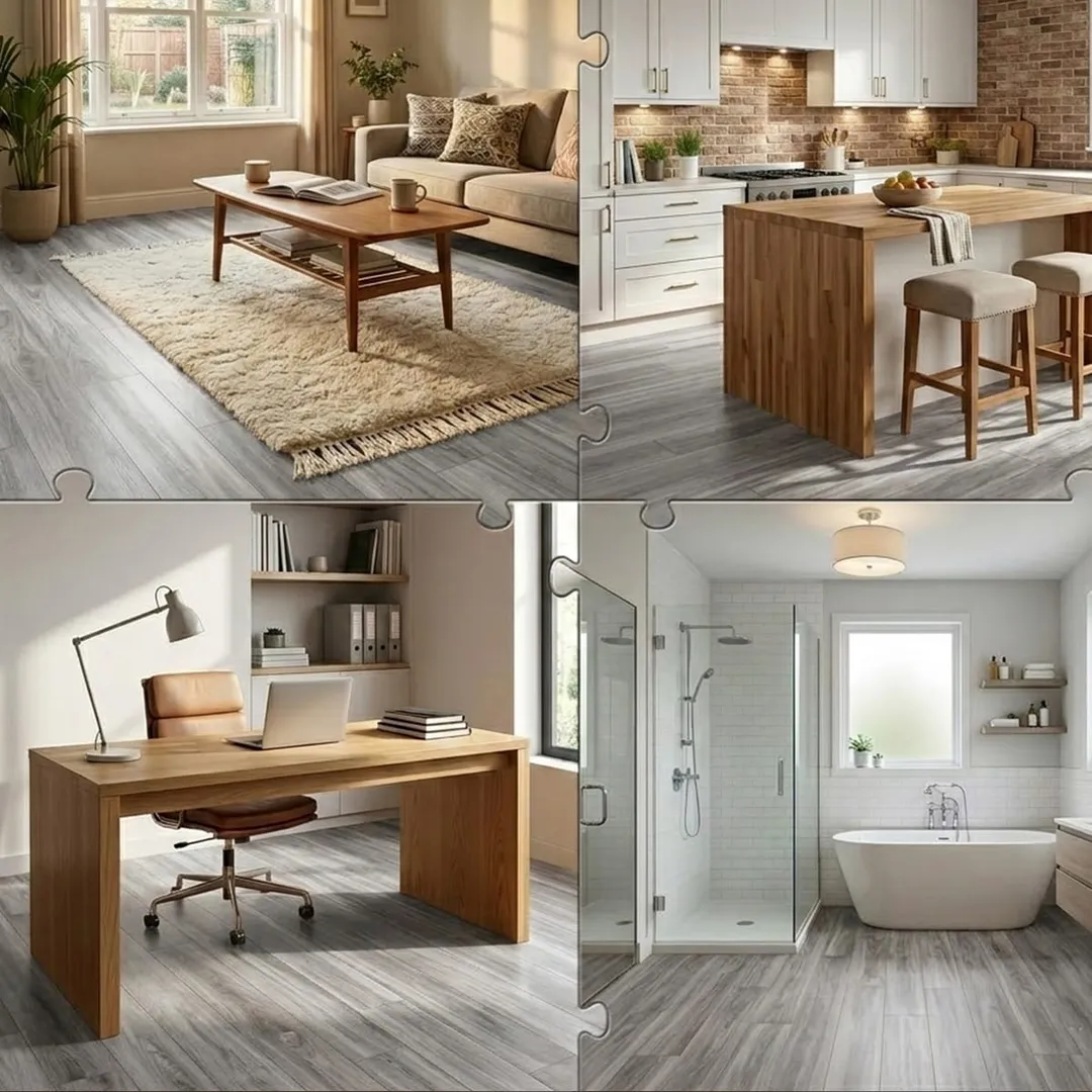 LITA 2mm Thick 6-in W x 36-in L Peel and Stick Vinyl Plank Flooring Heather Gray( 54-sq ft Per Carton ), photo 6 of 8