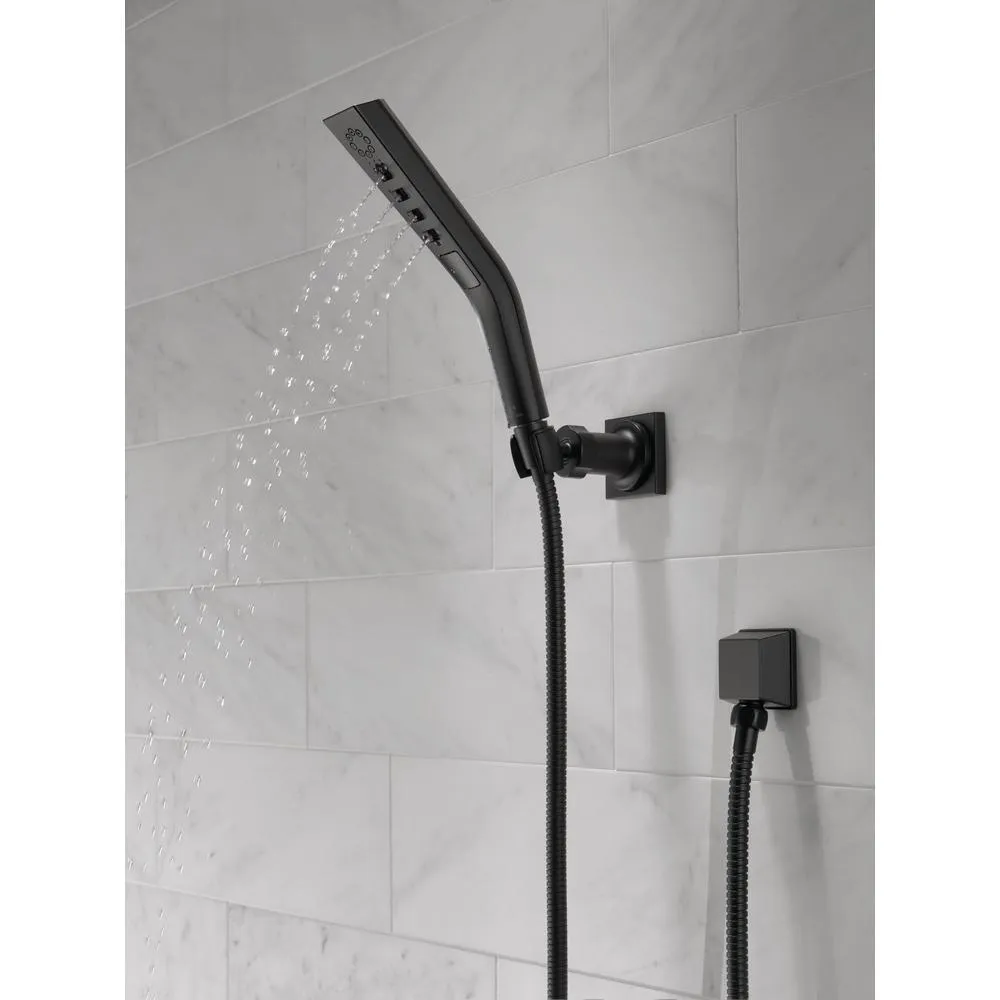 Pivotal 3-Spray 1.8 in. Single Wall Mount Handheld H2Okinetic Shower Head in Matte Black, photo 5 of 15