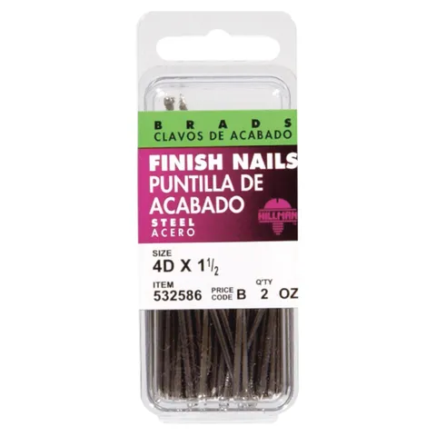 4D 1-1/2 in. Finishing Nails, Polished Steel