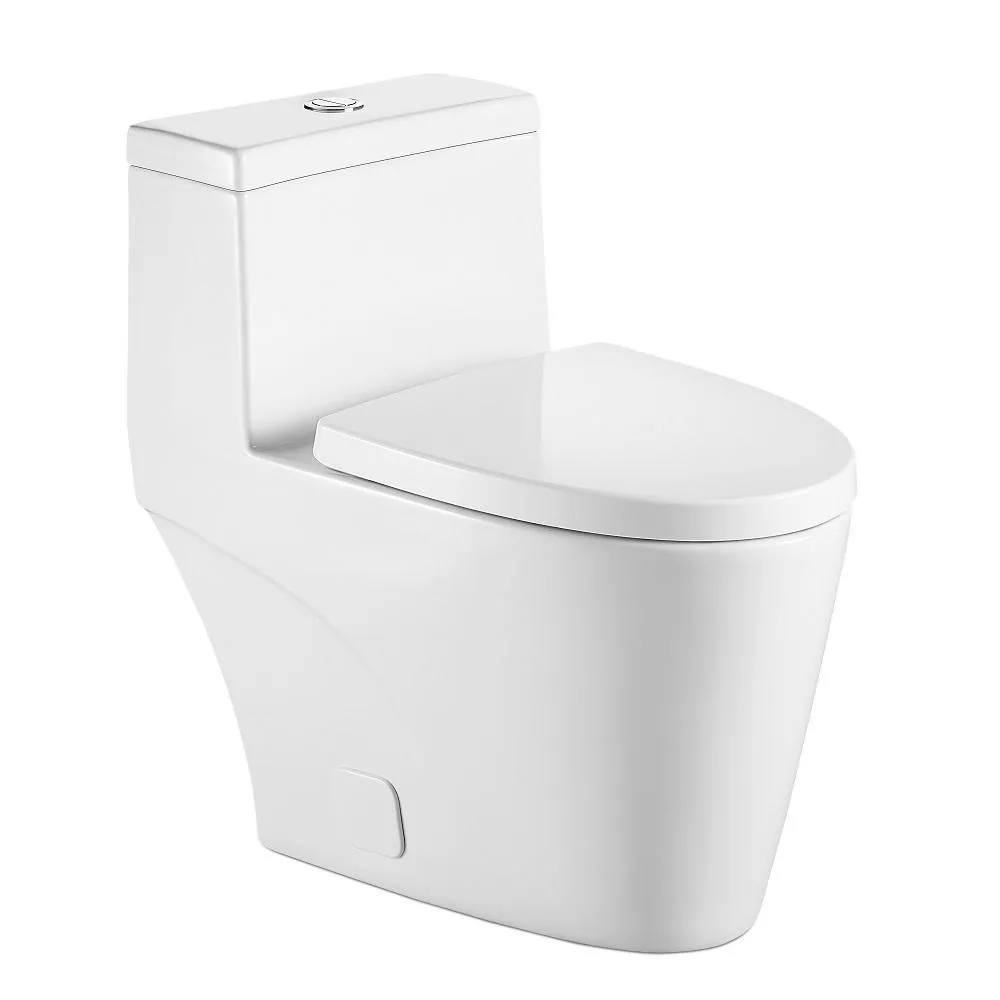 1-Piece 1.28 GPF Dual Flush High Efficiency Elongated Toilet in White, Seat Included, photo 2 of 7