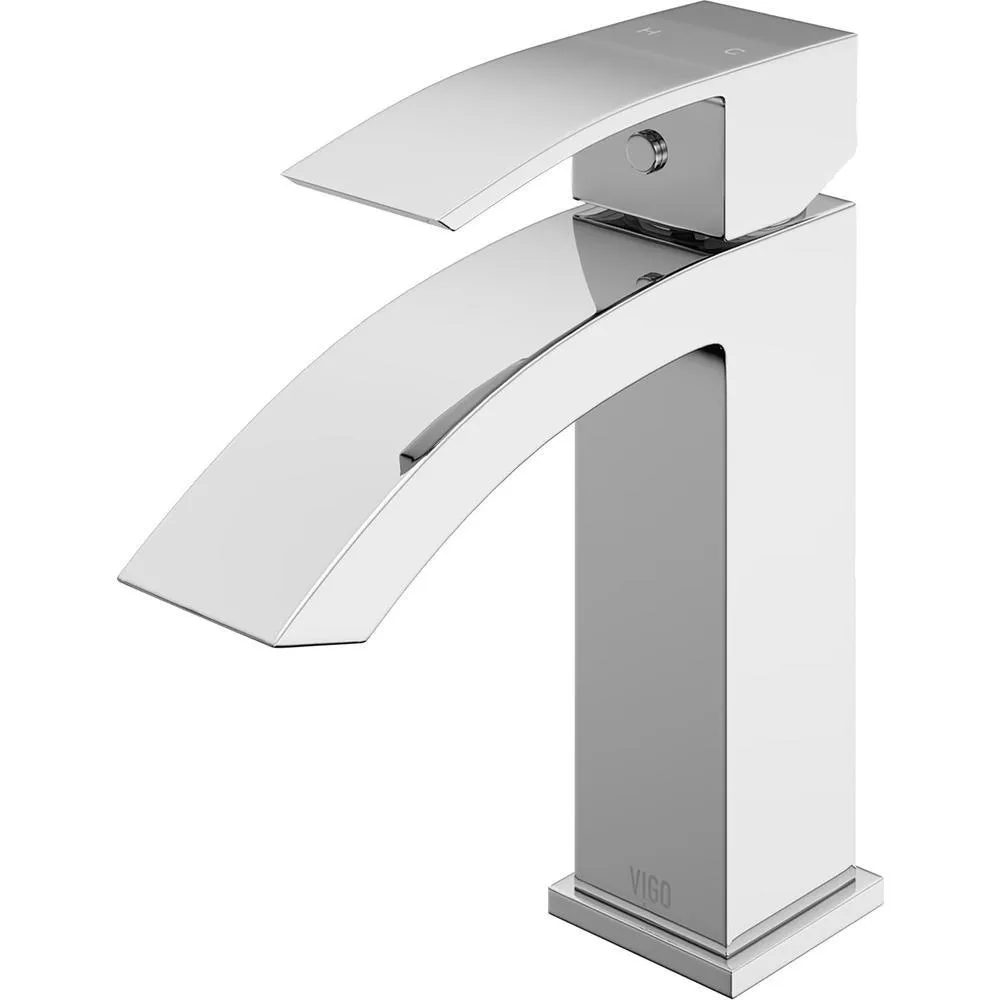VIGO Satro Single Hole 1-Handle Bathroom Faucet in Matte Black, photo 4 of 5