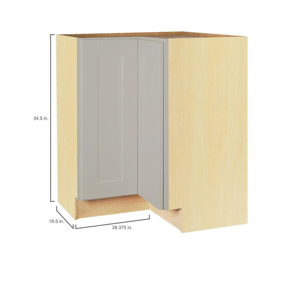 Shaker Assembled 28.5x34.5x16.5 in. Lazy Susan Corner Base Kitchen Cabinet in Dove Gray, photo 3 of 13