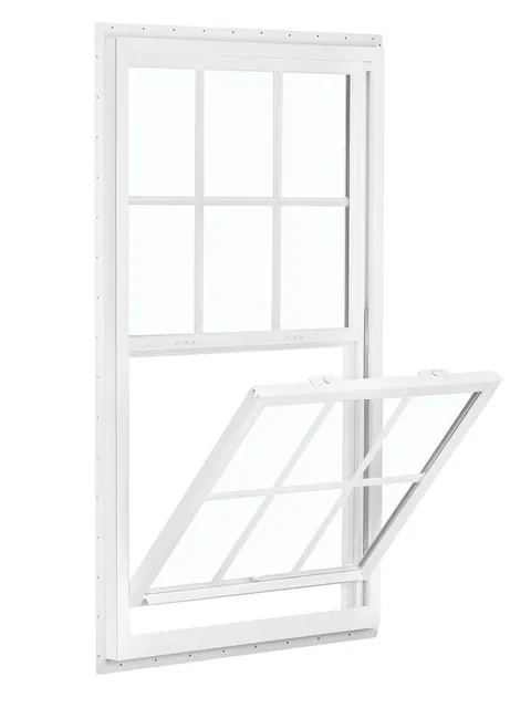 150 Series New Construction 31-1/2 × 35-1/2 × 3-1/4 in Jamb White Vinyl Dual-pane Single Hung Window Half Screen Included
