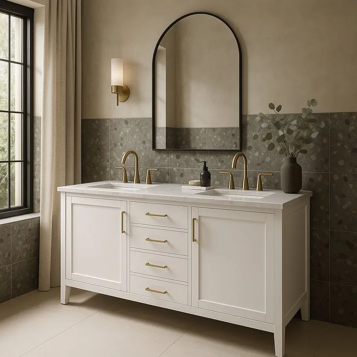 Home Decorators Collection Rockleigh 72-Inch Double Sink Bathroom Vanity with Carrara Marble Top, photo 3 of 3