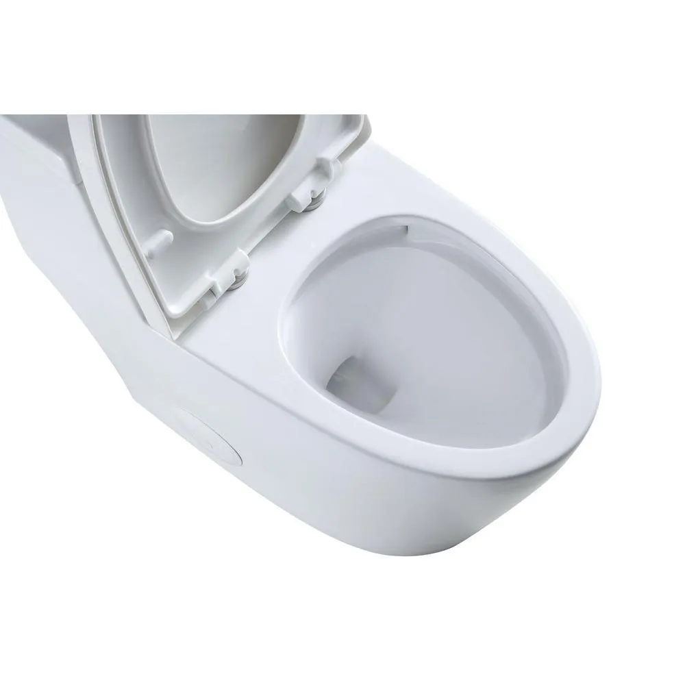 Skirted Modern Design 1-piece 1 Gallon Dual Flush High Efficiency Elongated One-Piece Toilet - Seat Included, photo 5 of 8