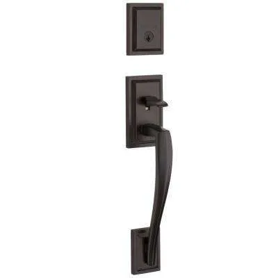 Torrey Pines Venetian Bronze Low Profile Single Cylinder Entry Door Handleset w/ Torrey Door Lever ft SmartKey Security