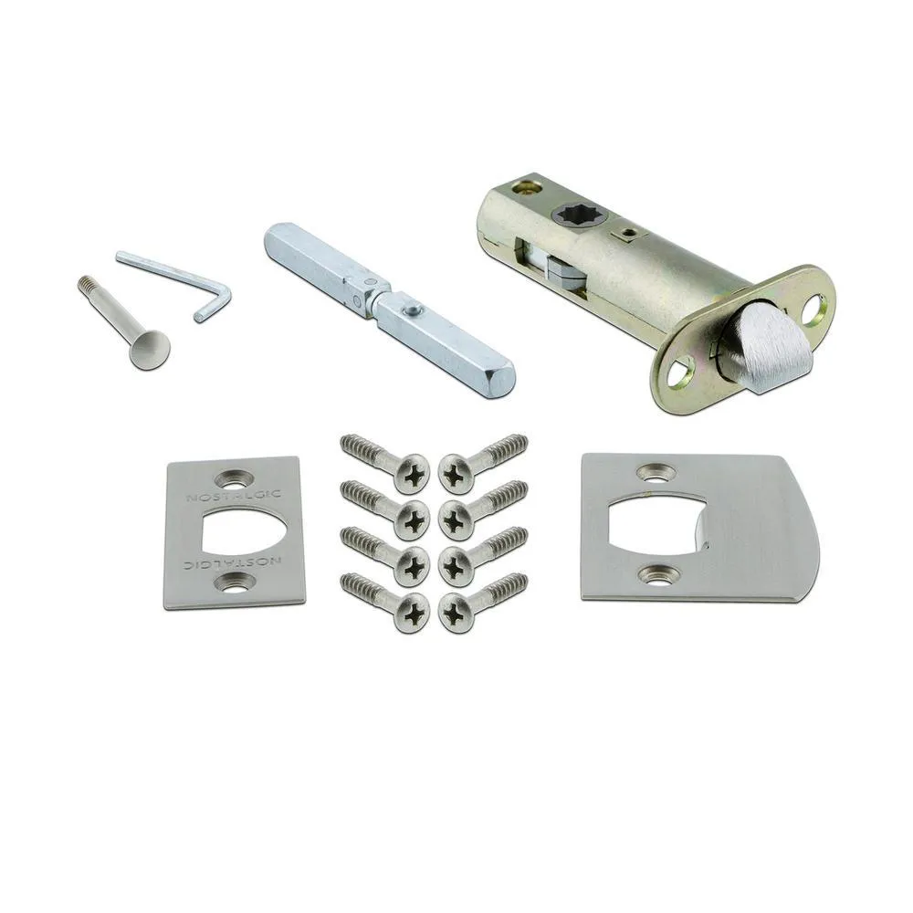 Craftsman Plate 2-3/8 in. Backset Satin Nickel Privacy Bed/Bath Crystal Glass Door Knob, photo 3 of 7