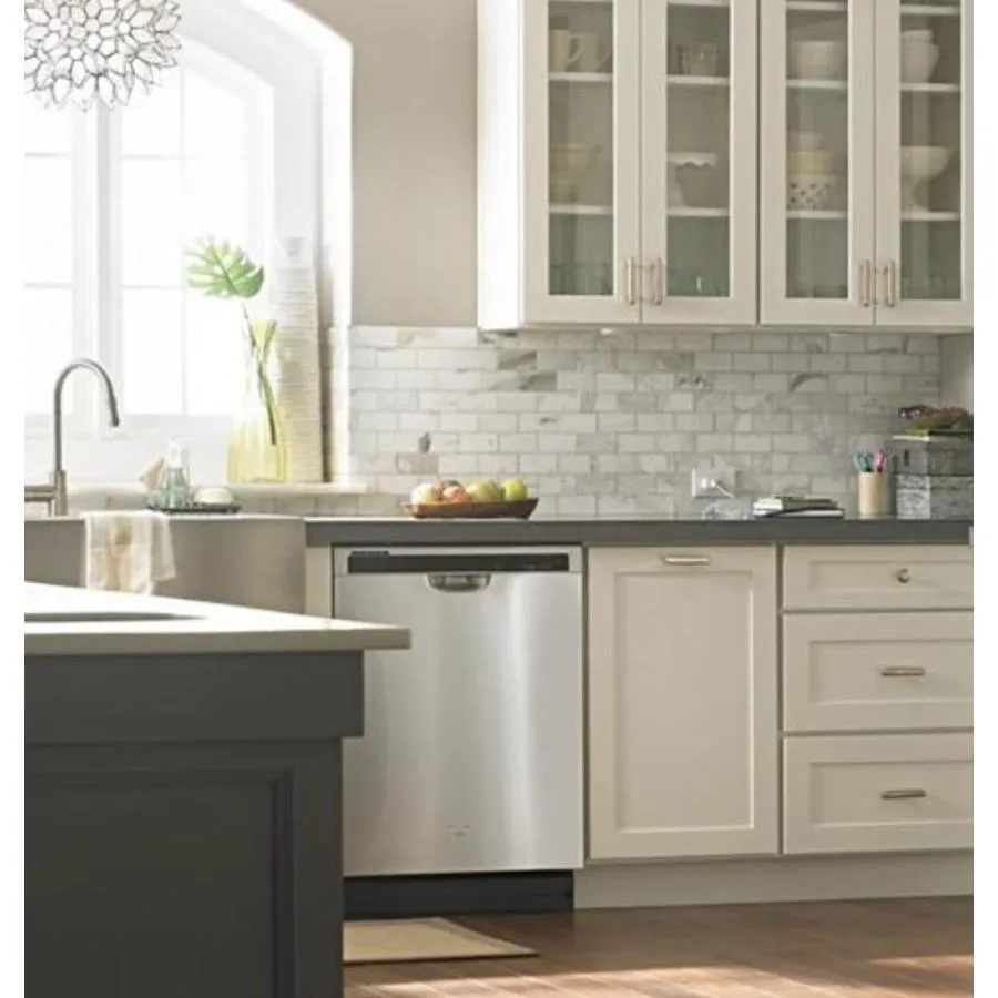 Whirlpool 55-Decibel Front Controls 24-in Built-In Dishwasher with 1-Hour Wash Cycle - Monochromatic Stainless Steel, photo 2 of 8