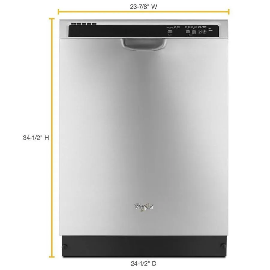 Whirlpool 55-Decibel Front Controls 24-in Built-In Dishwasher with 1-Hour Wash Cycle - Monochromatic Stainless Steel, photo 5 of 8