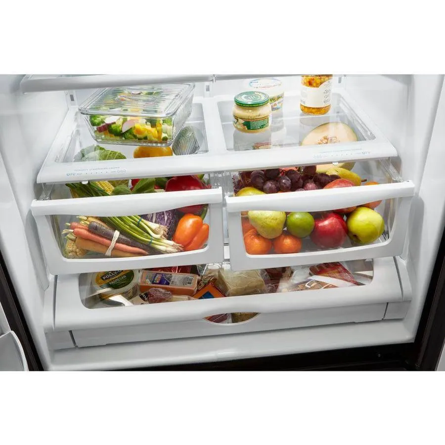 Whirlpool 24.7-cu ft 3-Door Standard-Depth 36-in French Door Refrigerator with Exterior Ice and Water Dispenser - Fingerprint Resistant Stainless Steel, photo 4 of 13
