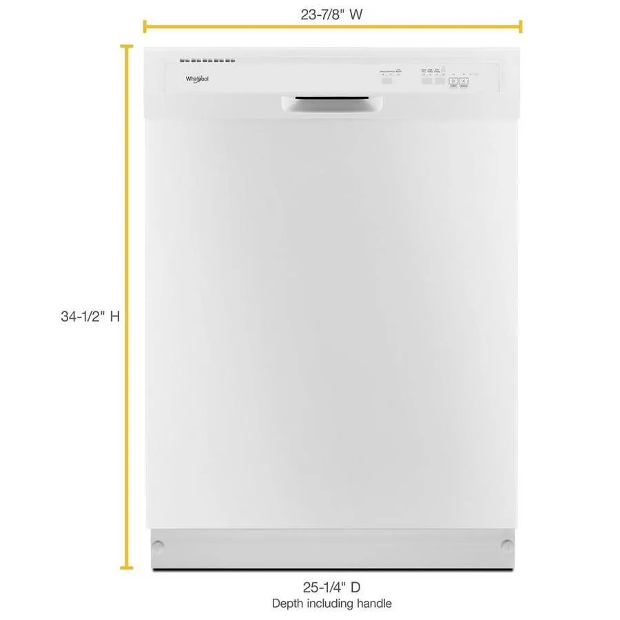 Whirlpool 55-Decibel Front Controls 24-in Built-In Dishwasher with 1-Hour Wash Cycle - White, photo 6 of 10