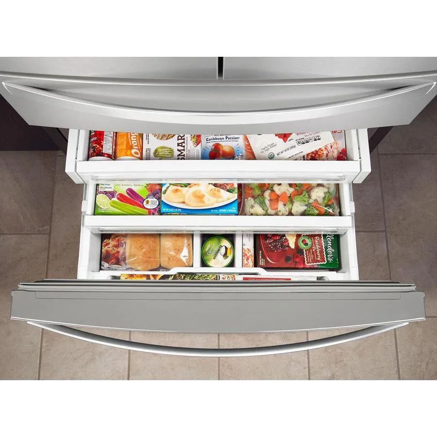 Whirlpool 26.2-cu ft 4-Door 36-in French Door Refrigerator with Exterior Drawer - Fingerprint Resistant Stainless Steel, photo 5 of 11