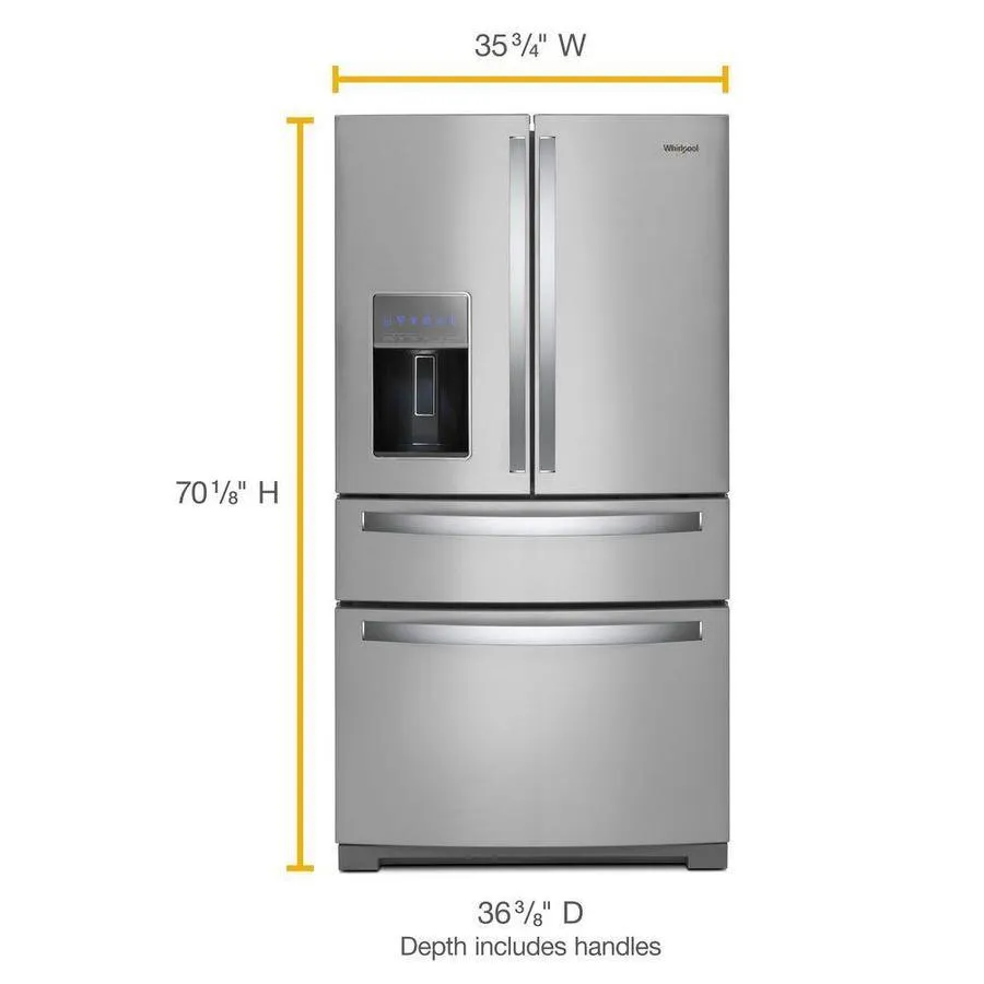 Whirlpool 26.2-cu ft 4-Door 36-in French Door Refrigerator with Exterior Drawer - Fingerprint Resistant Stainless Steel, photo 9 of 11