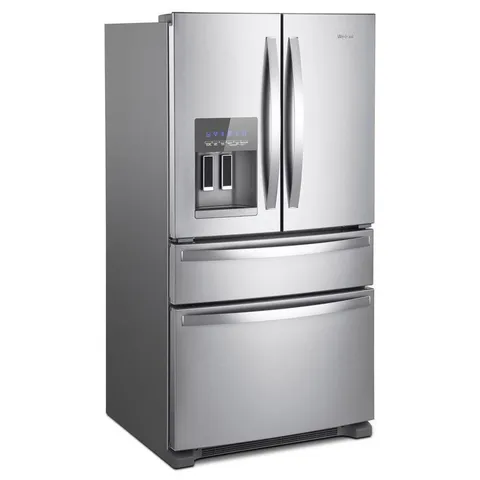 24.5-cu ft 4-Door 36-in French Door Refrigerator with Exterior Ice and Water Dispenser - Fingerprint Resistant Stainless Steel