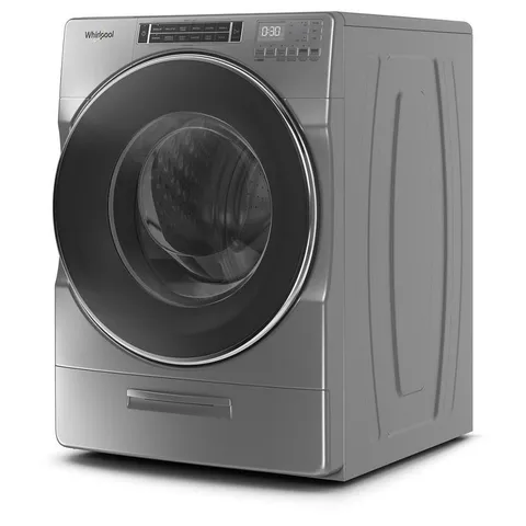 4.3-cu ft Closet-Depth High-Efficiency Front Load Washer with Load and Go XL Dispenser - Chrome Shadow