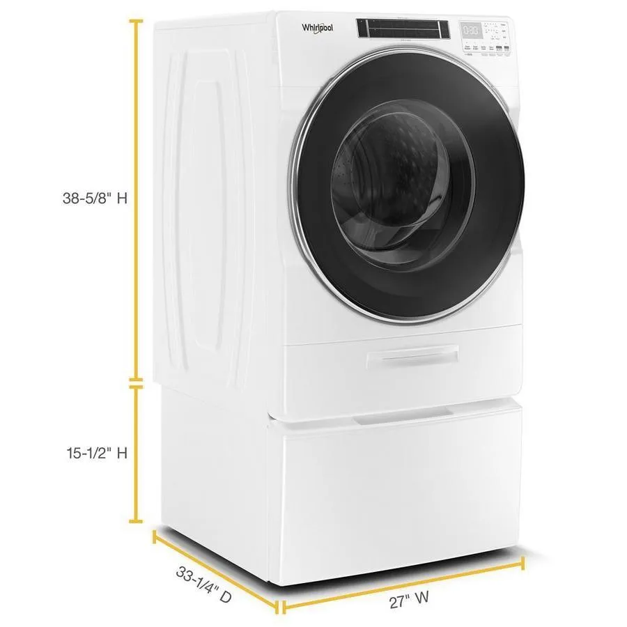Whirlpool 5.0-cu ft High-Efficiency Front Load Washer with Load and Go XL Dispenser - White, photo 3 of 10