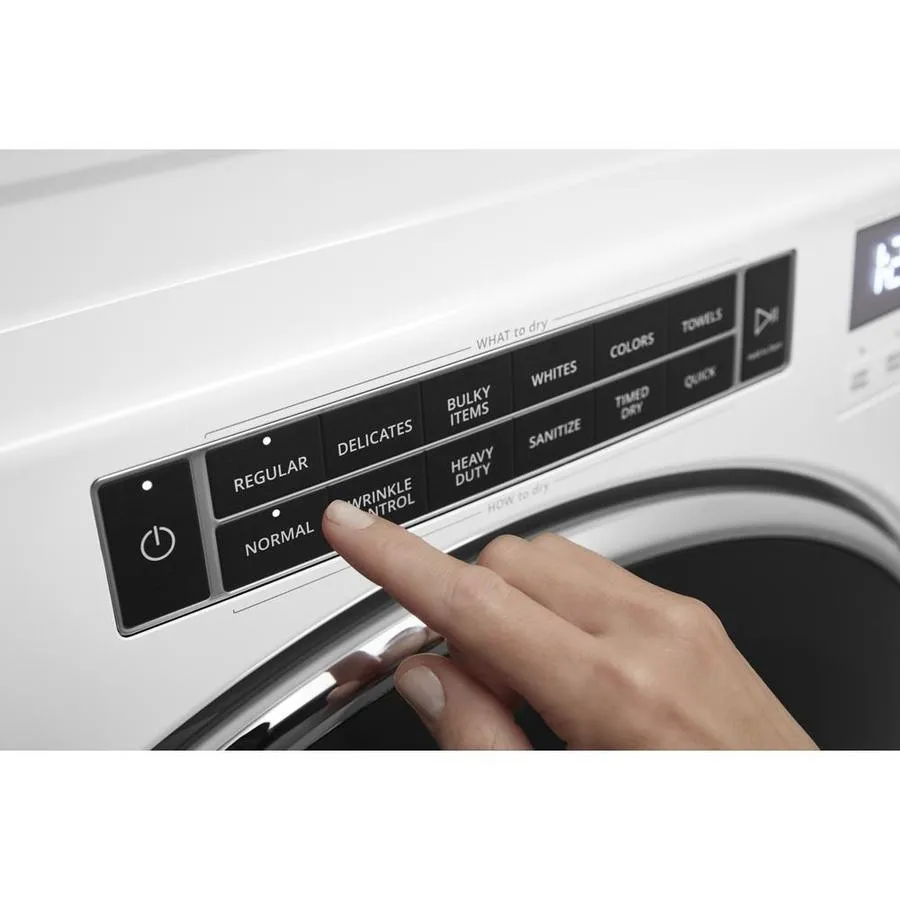 Whirlpool 7.4-cu ft Front Load Stackable Vented Electric Dryer with Steam Cycles - White, photo 4 of 11