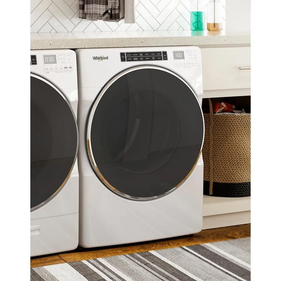 Whirlpool 7.4-cu ft Front Load Stackable Vented Electric Dryer with Steam Cycles - White, photo 7 of 11