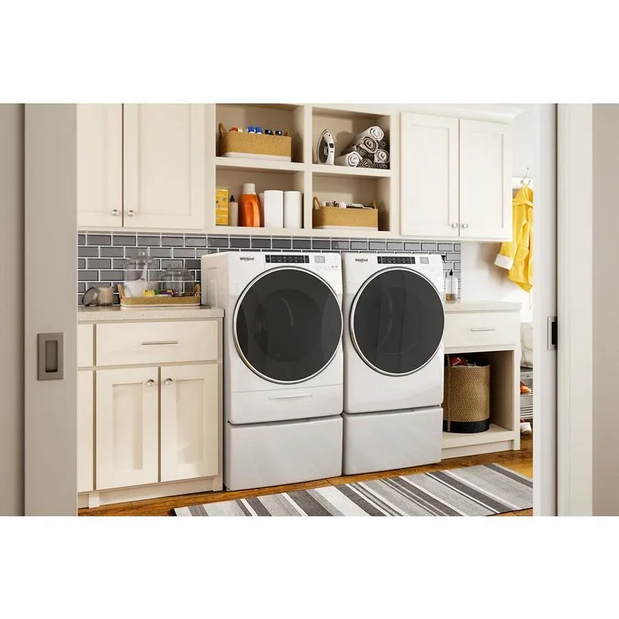 Whirlpool 7.4-cu ft Front Load Stackable Vented Electric Dryer with Steam Cycles - White, photo 8 of 11