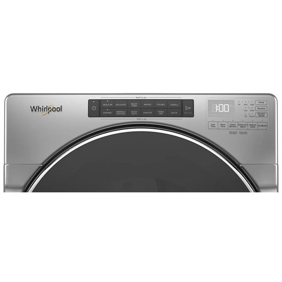 Whirlpool 7.4-cu ft Smart Capable Stackable Vented Electric Dryer with Steam Cycles - Chrome Shadow, photo 4 of 11