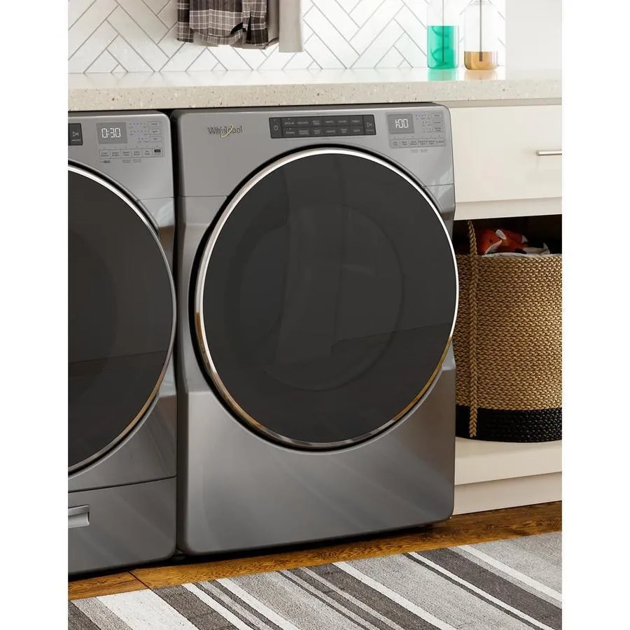 Whirlpool 7.4-cu ft Smart Capable Stackable Vented Electric Dryer with Steam Cycles - Chrome Shadow, photo 7 of 11