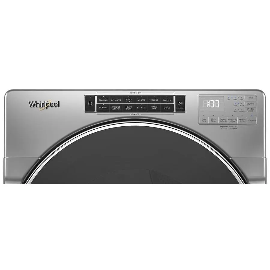 Whirlpool 7.4-cu ft Front Load Stackable Vented Electric Dryer with Steam Cycles - Chrome Shadow, photo 4 of 11