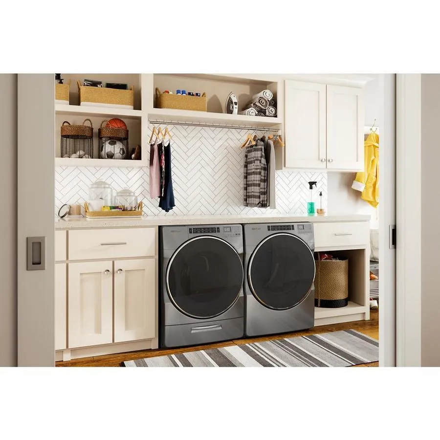 Whirlpool 7.4-cu ft Front Load Stackable Vented Electric Dryer with Steam Cycles - Chrome Shadow, photo 7 of 11