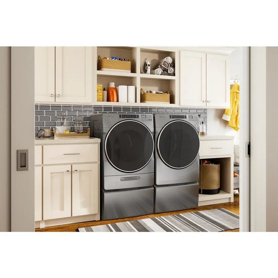 Whirlpool 7.4-cu ft Front Load Stackable Vented Electric Dryer with Steam Cycles - Chrome Shadow, photo 8 of 11