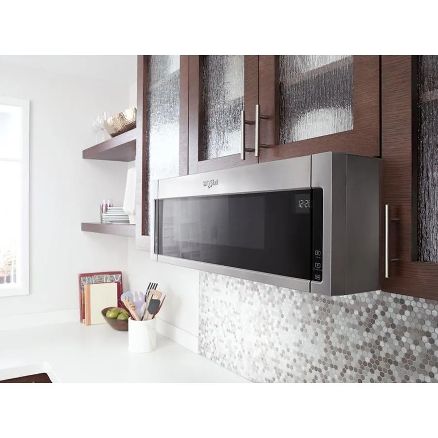 Whirlpool 1.1-cu ft Low Profile Over-the-Range Microwave in Stainless Steel, photo 6 of 11