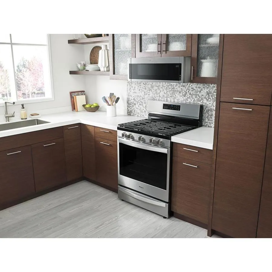 Whirlpool 1.1-cu ft Low Profile Over-the-Range Microwave in Stainless Steel, photo 5 of 11