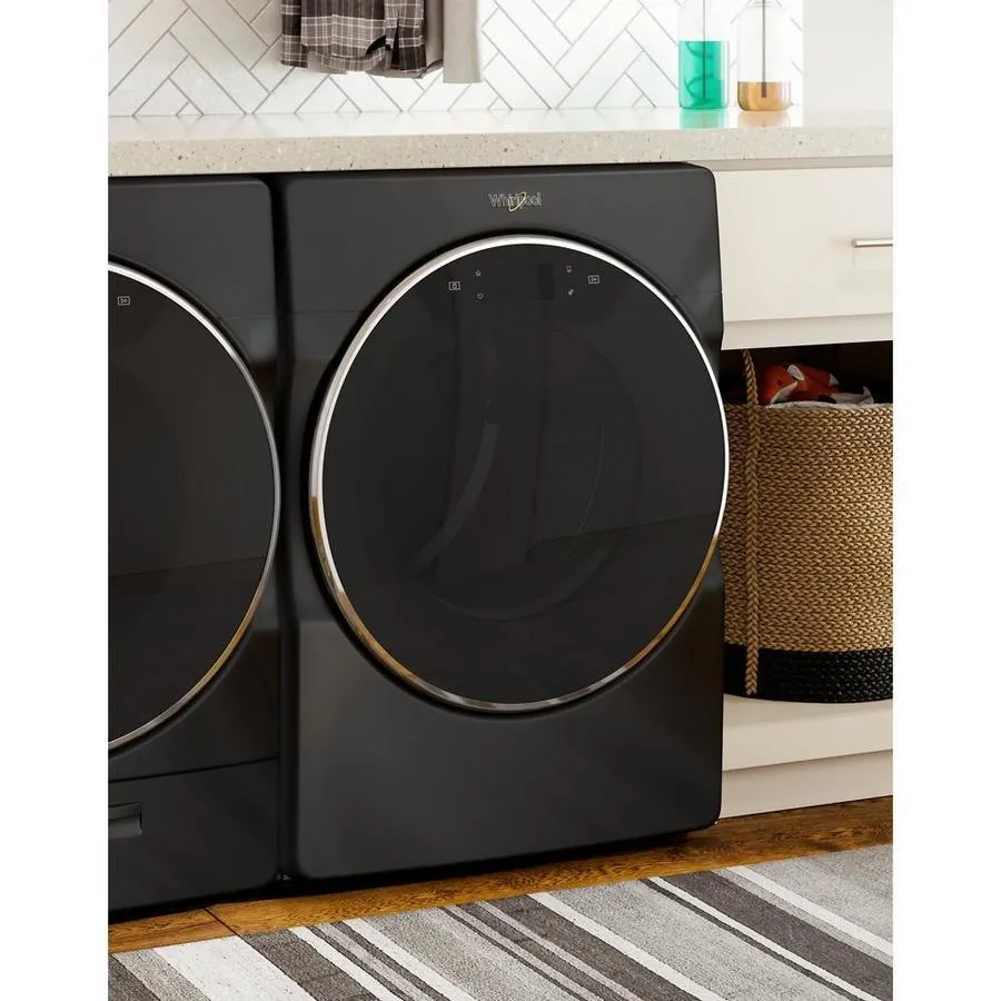 Whirlpool 7.4-cu ft Smart Front Load Stackable Vented Electric Dryer - Black Shadow, photo 7 of 12