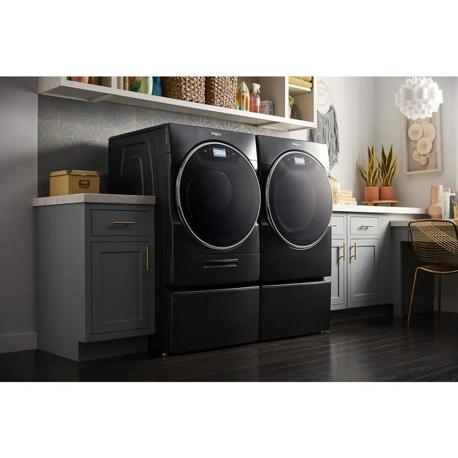Whirlpool 7.4-cu ft Smart Front Load Stackable Vented Electric Dryer - Black Shadow, photo 8 of 12
