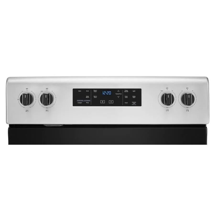 Whirlpool 30-in Smooth Surface 5 Elements 5.3-cu ft Steam Cleaning Freestanding Electric Range (Fingerprint-Resistant Stainless), photo 2 of 14