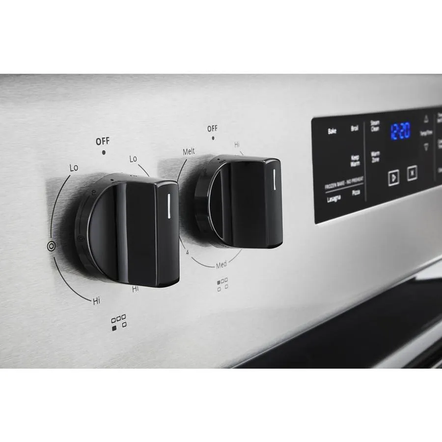 Whirlpool 30-in Smooth Surface 5 Elements 5.3-cu ft Steam Cleaning Freestanding Electric Range (Fingerprint-Resistant Stainless), photo 3 of 14
