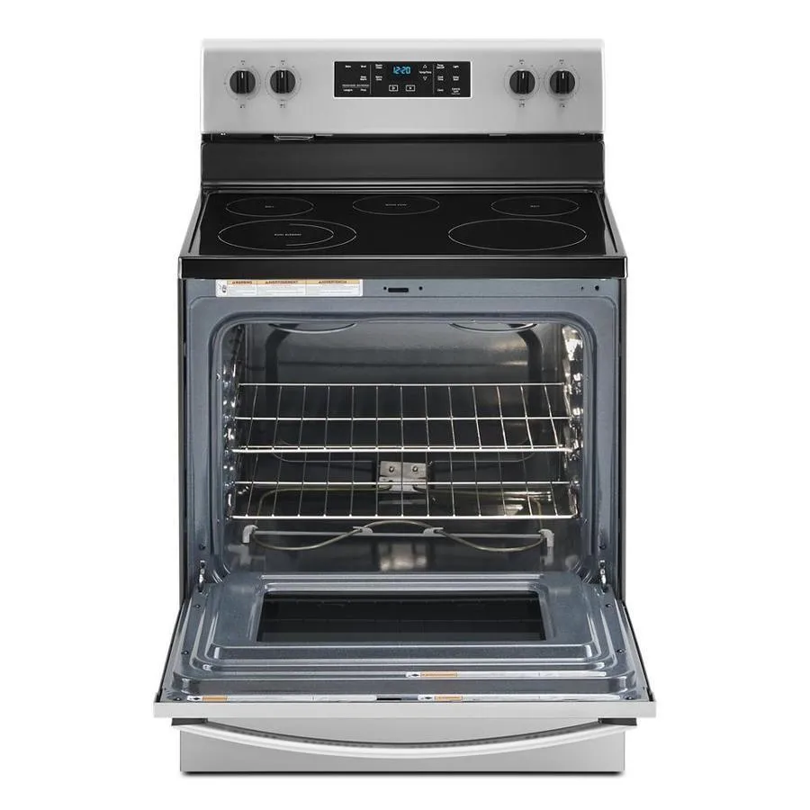 Whirlpool 30-in Smooth Surface 5 Elements 5.3-cu ft Steam Cleaning Freestanding Electric Range (Fingerprint-Resistant Stainless), photo 5 of 14