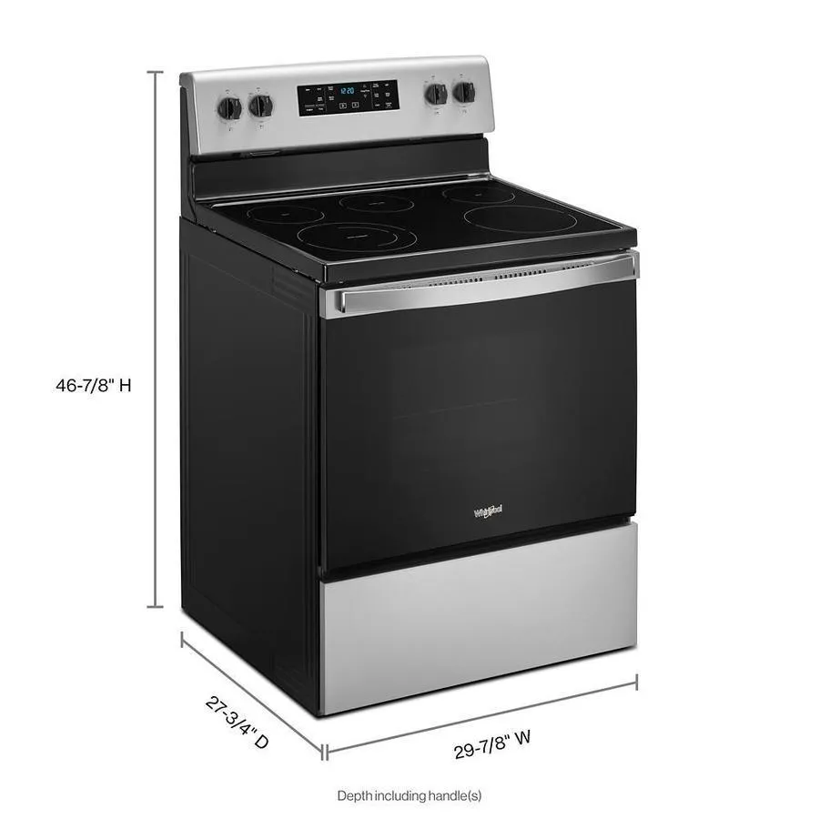Whirlpool 30-in Smooth Surface 5 Elements 5.3-cu ft Steam Cleaning Freestanding Electric Range (Fingerprint-Resistant Stainless), photo 6 of 14