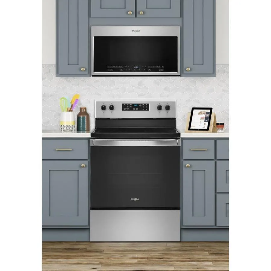 Whirlpool 30-in Smooth Surface 5 Elements 5.3-cu ft Steam Cleaning Freestanding Electric Range (Fingerprint-Resistant Stainless), photo 8 of 14
