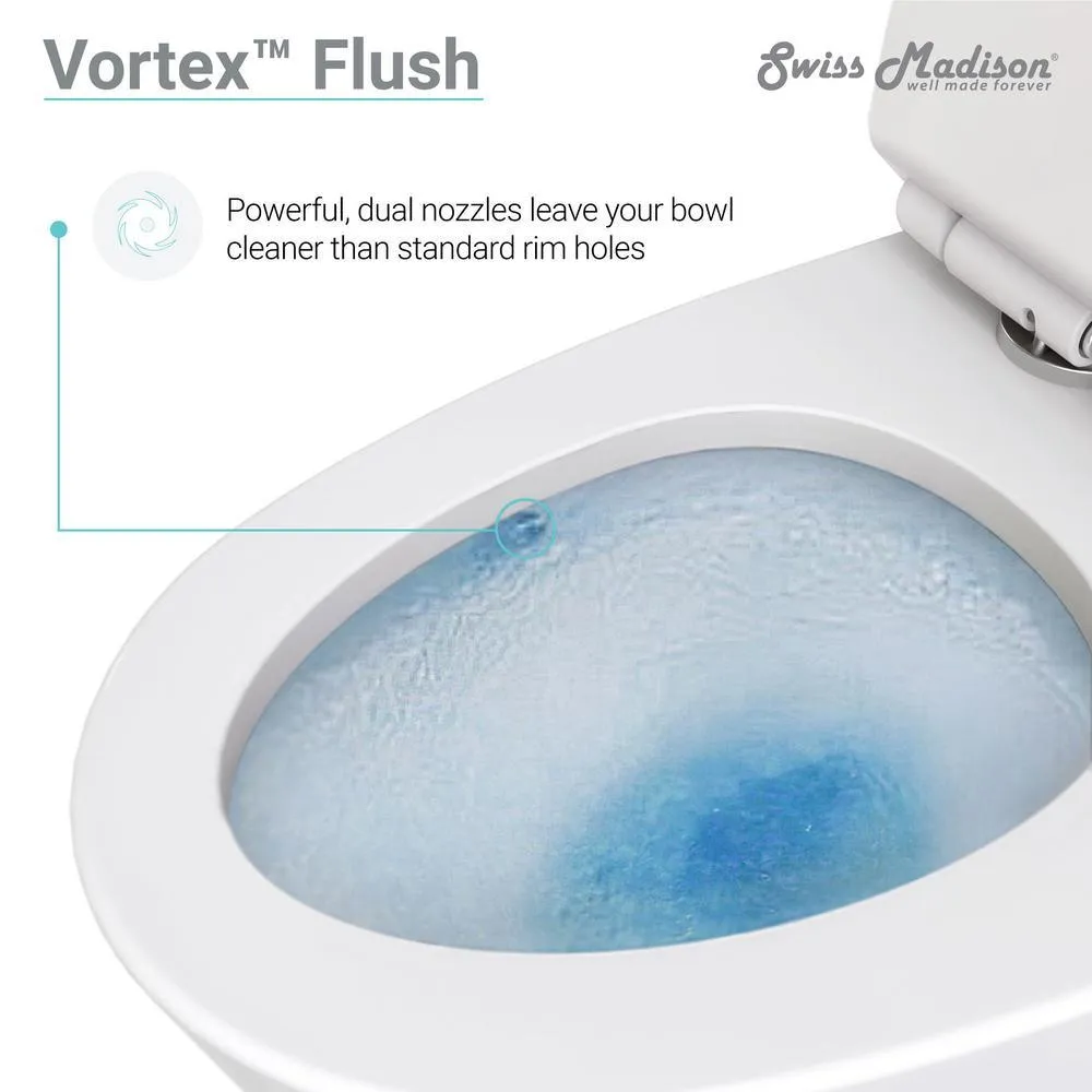 Swiss Madison St. Tropez 1-Piece 0.8/1.28 GPF Dual Flush Elongated Toilet in White, photo 12 of 13