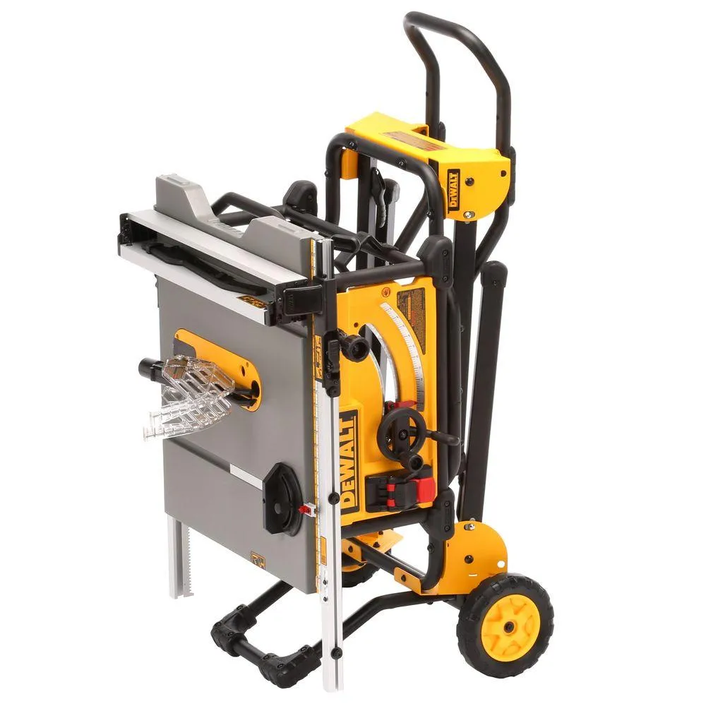 DEWALT 15 Amp Corded 10 in. Job Site Table Saw with Rolling Stand and Bonus Atomic 20-Volt Lithium-Ion 1/2 in. Drill Driver Kit, photo 6 of 15