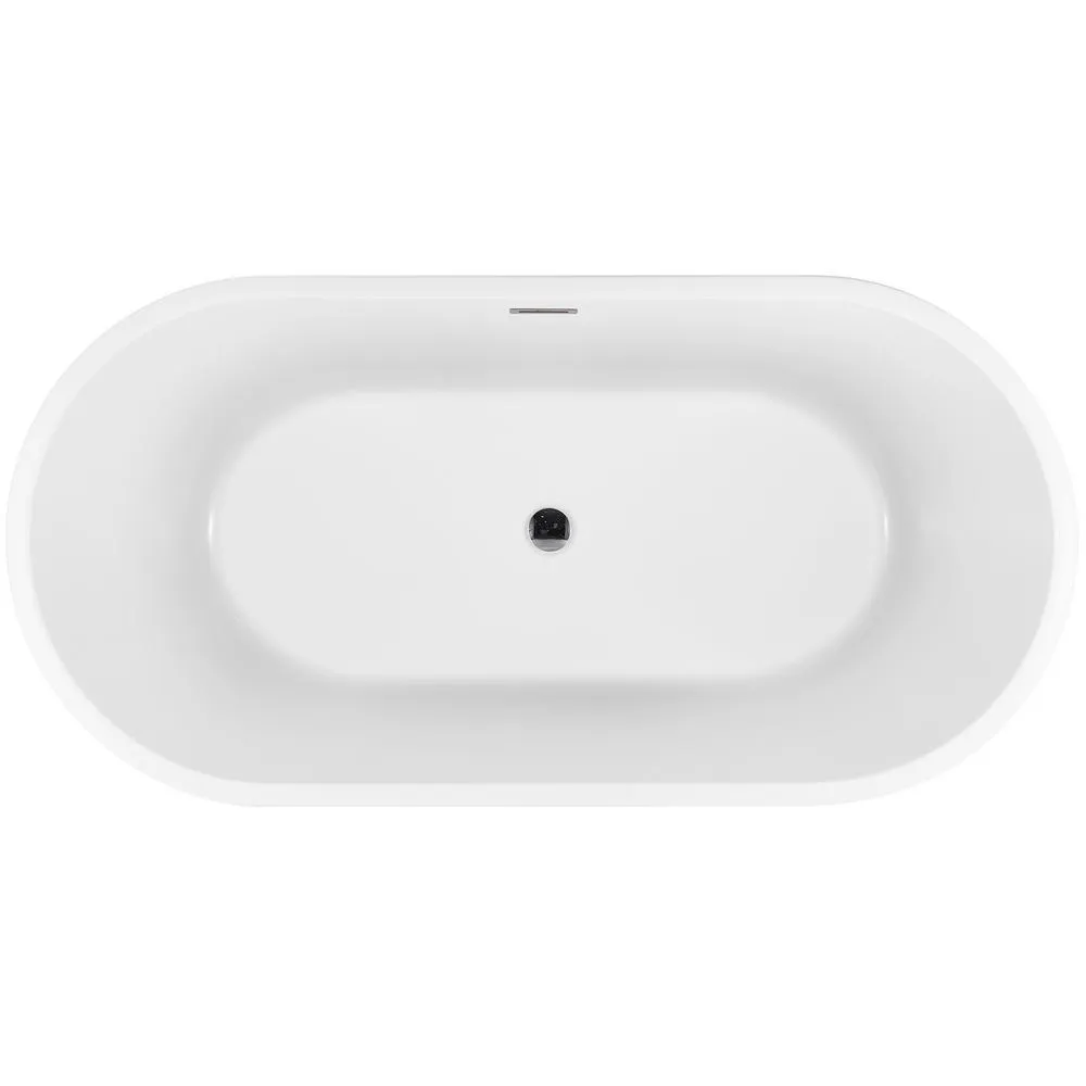 59 in. Acrylic Center Drain Oval Double Ended Flatbottom Freestanding Bathtub in Reddish Brown, photo 7 of 10