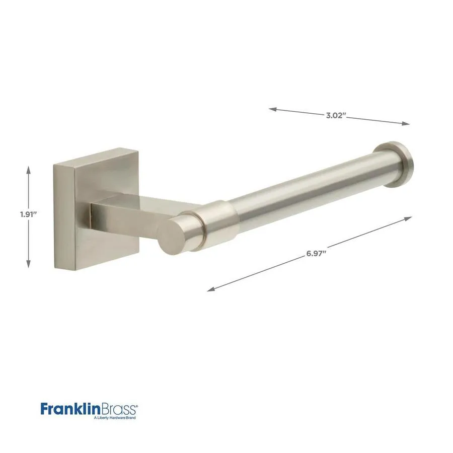 Franklin Brass Maxted Satin Nickel Wall Mount Single Post Toilet Paper Holder, photo 4 of 7