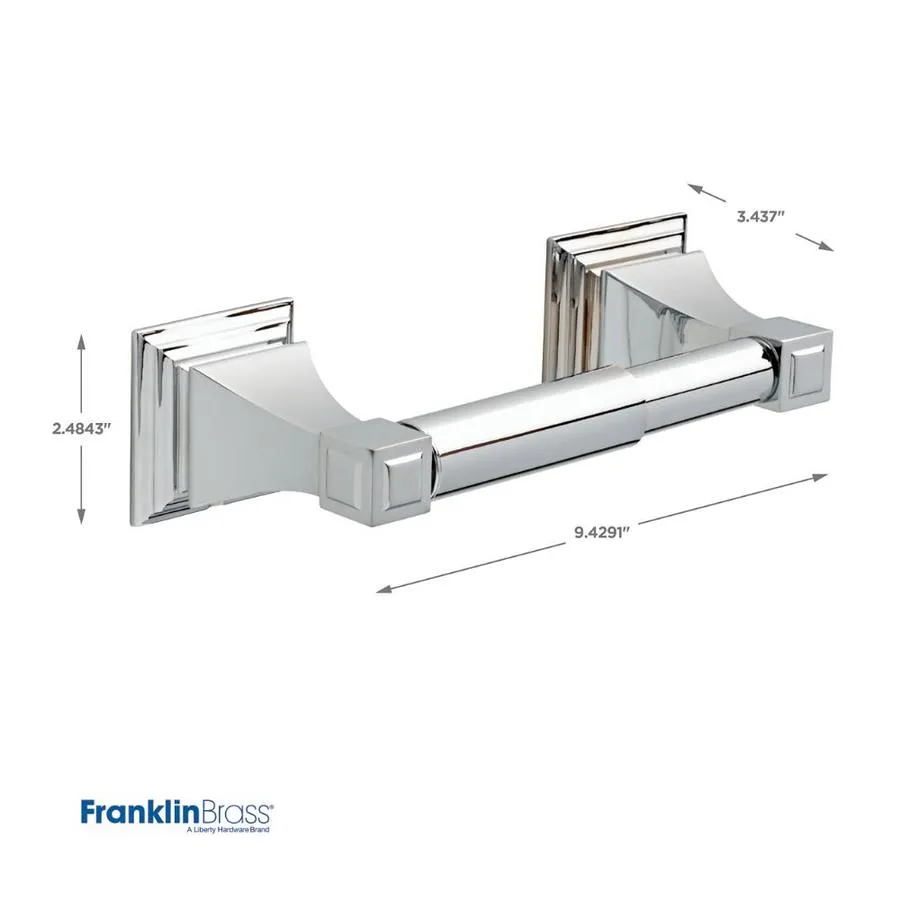 Franklin Brass Lynwood Polished Chrome Wall Mount Spring-Loaded Toilet Paper Holder, photo 3 of 6