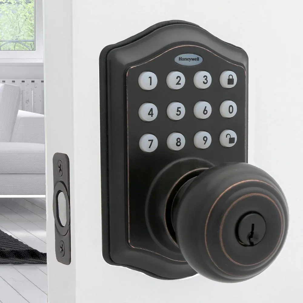 Oil Rubbed Bronze Keypad Electronic Knob Entry Door Lock, photo 3 of 7