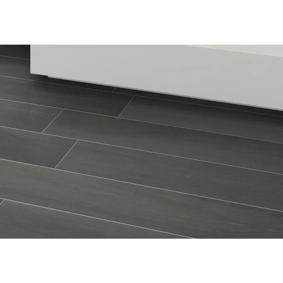 American Villa Twilight Graphite 6-in x 36-in Glazed Porcelain Wood Look Floor Tile, photo 2 of 7