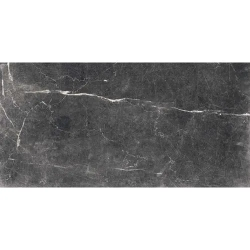 American Villa Noir Black Veined 12-in x 24-in Glazed Porcelain Marble Stone Look Floor and Wall Tile, photo 8 of 8