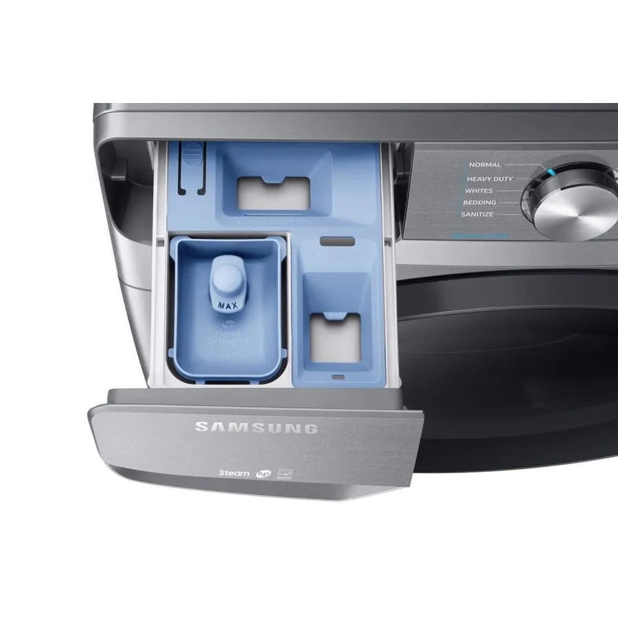Samsung 4.5-cu ft High Efficiency Stackable Steam Cycle Front-Load Washer (Platinum) ENERGY STAR, photo 6 of 13