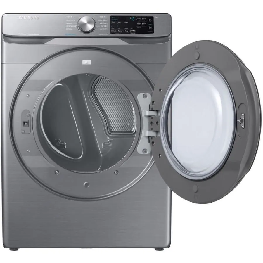 Samsung 7.5-cu ft Reversible Side Swing Door Stackable Steam Cycle Gas Dryer (Platinum), photo 2 of 13